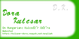 dora kulcsar business card